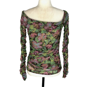 Free People floral mesh top